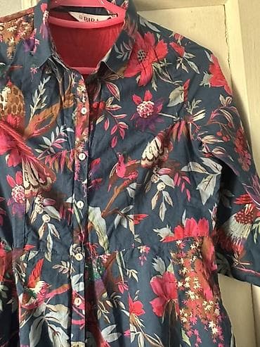 Айымдардын кийими: Платье BIBA с принтом птиц и цветов - Бренд: BIBA (ярлык на фото) - — 6