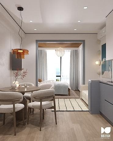 квартиры в городе ош: 1 комната, 30 м², 3 этаж, Дизайнерский ремонт — 6