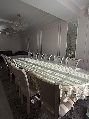 кухонный гарнитур классика: Стол и стул для зала, цвет - Бежевый — 3