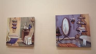 дорожка для ванной: Декоративные картины на холсте (набор из 2 шт.) - Сюжеты: уютные — 1