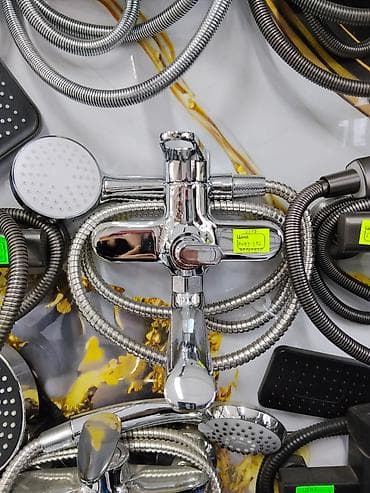 смеситель для душевой кабины: Смеситель для ванны и душа, Ручной душ, Установка: Наружный монтаж, Материал: Латунь, Функции: Без функций — 2