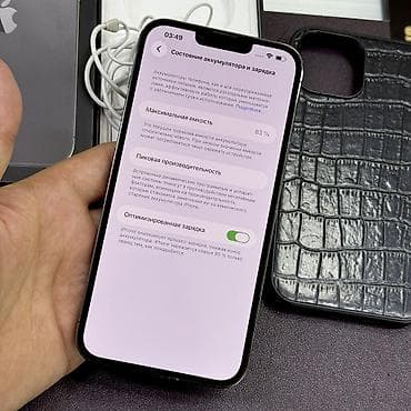 айфон13: IPhone 13 Pro Max, Б/у, 256 ГБ, Space Gray, Коробка, Наушники, Чехол, 83 % — 6