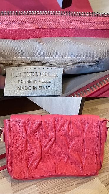 samsung а5 2017: Сумка из натуральной кожи, Made in Italy (ярлык: Genuine Leather — 3