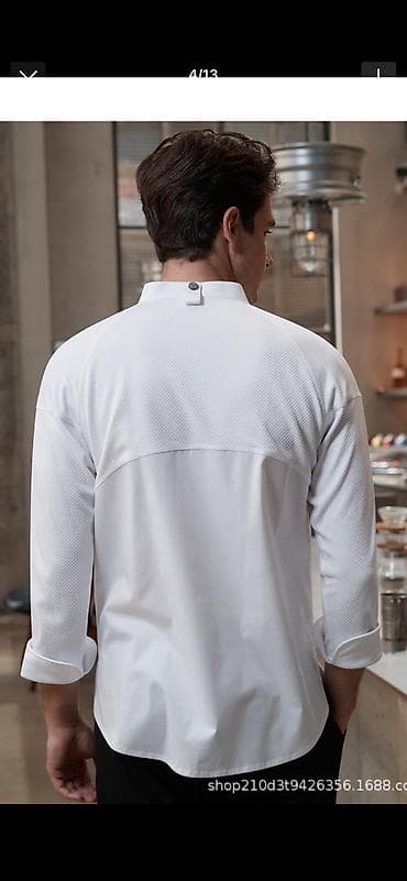 рубашка оригинал: Китель шеф‑повара Zhenyao с длинными рукавами - Профессиональная — 2