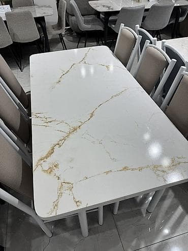 dinner table: Кухонный стол и стул, цвет - Белый — 3