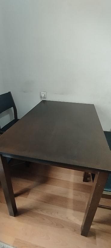 office table: Кухонный стол и стул, Б/у, Самовывоз, цвет - Коричневый — 1