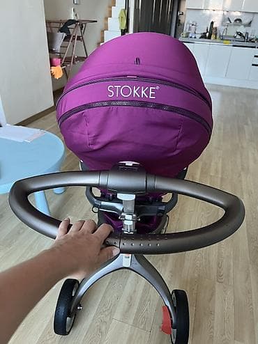 коляска стокке: Коляска, Stokke, цвет - Фиолетовый, Б/у, Платная доставка, Самовывоз — 4