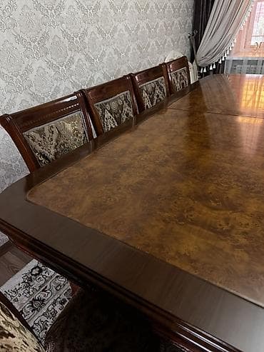 стол на кухне: Стол и стул для зала, цвет - Коричневый — 1