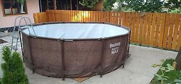 Бассейны: Каркасный бассейн Bestway Steel Pro MAX (декор «ротанг») - размер — 1