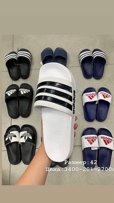 плаш: Мужские шлепанцы (сланцы) Adidas — разные модели и расцветки — 3