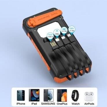 солнечный генератор: Повербанк на солнечной батарее и с динамо зарядкой, 10000mAh с набором — 3