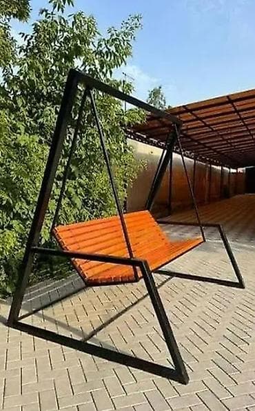 сепия: Садовые качели Металл, Со спинкой, Без крыши — 5