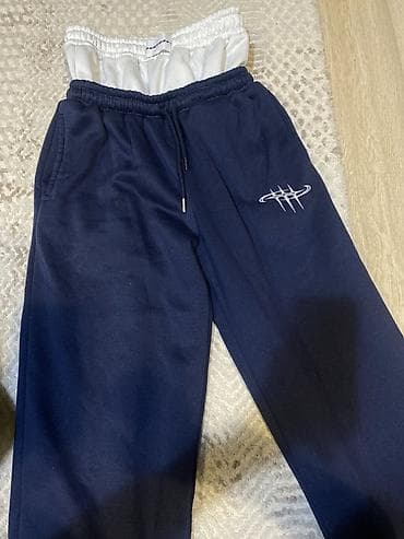 Спортивная одежда: Обманка,модные двойные спортивные штаны - Цвет: тёмно‑синий - — 2