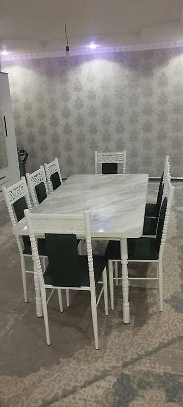 acne studios: Комплект столов и стульев на заказ, Для кухни, Прямоугольный — 6