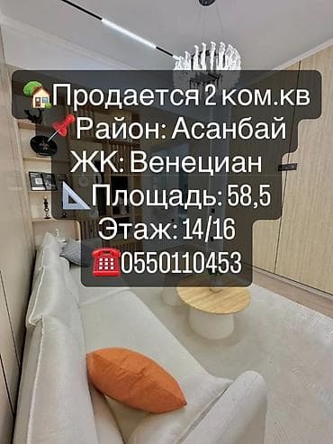 gala group: 2 комнаты, 58 м², Элитка, 14 этаж, Дизайнерский ремонт — 1