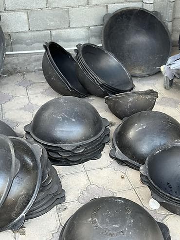 Идиш-аяк: Казан чугунный с крышкой Davr Metall Объёмы: 4.5 л, 6 л, 8 л, 10 л — 2