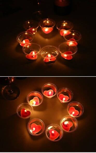 подарок жене на день рождения бишкек: Набор Романтик из свечей в форме сердца + лепестки роз+пластиковые — 2