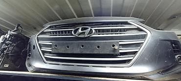 Транспорт: Передний бампер в сборе для Hyundai (эмблема Hyundai, решётка — 1
