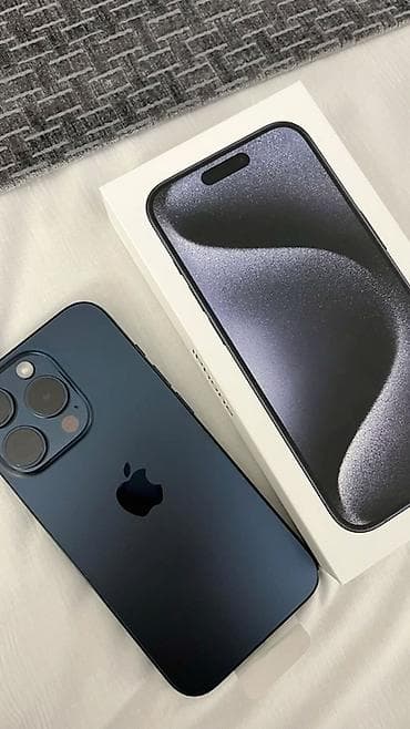 IPhone 15 Pro, Б/у, 512 ГБ, Blue Titanium, Коробка, 87 %