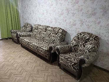Гарнитуры для зала: Комплект мягкой мебели, Б/у, Самовывоз, цвет - Коричневый — 3