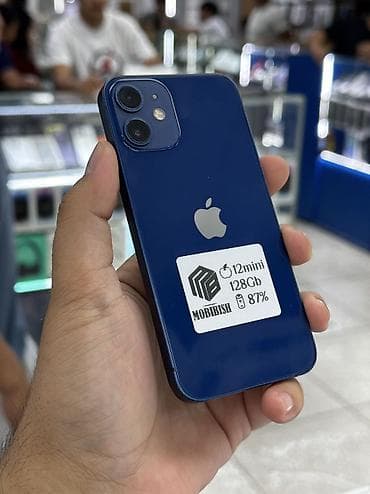 iphone 10 pro: IPhone 12 mini, Б/у, 128 ГБ, Синий, Защитное стекло, Чехол, В рассрочку, 87 % — 1