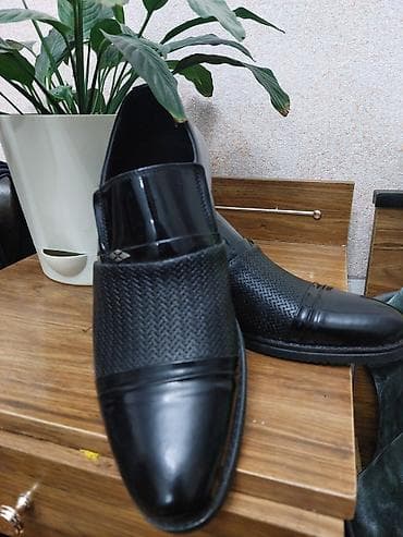 обувь лоферы: Мужские туфли, 41, Новый, цвет - Черный, Самовывоз — 1