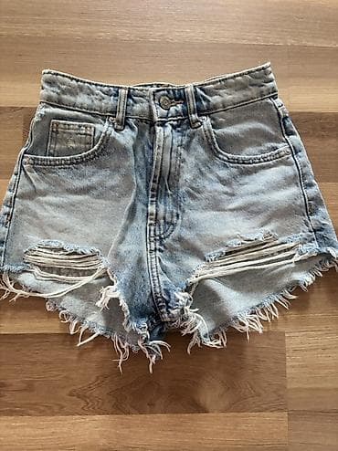 шорты zara: Шорты, Стандартные, Джинс, Лето, Новый, XS — 1