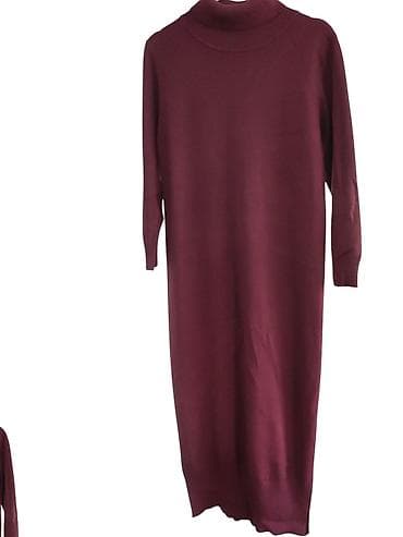 разгруз: Вязаные платья миди 1) Бордовое однотонное - Фасон: прямое, миди - — 1