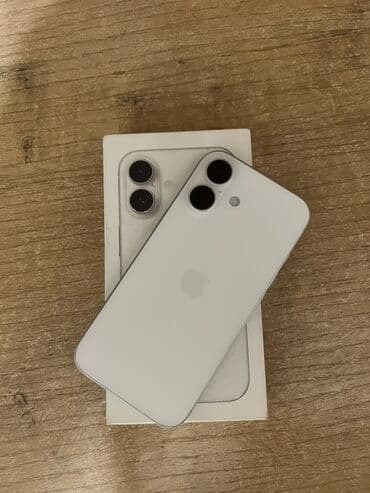 Автоэлектроника: IPhone 16, Б/у, 256 ГБ, Белый, Коробка, 93 % — 1