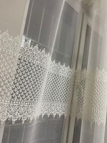 занавеска новый: Продаю новую тюль турецкая ткань Длина 2,4 м, Ширина 9 м Брала — 1