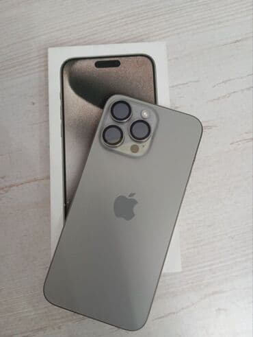 IPhone 15 Pro Max, Б/у, 256 ГБ, Серебристый, Чехол, Кабель, Коробка, 89 %