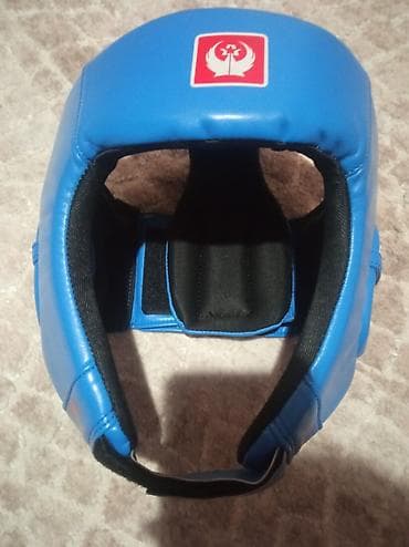 та бокс: Синяя боксерская шлем‑маска для спаррингов и тренировок. - Материал — 1