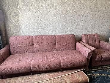 диван двуспальный: Комплект мягкой мебели, цвет - Розовый — 3