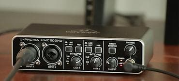 петлички dji: Аудиоинтерфейс Behringer U-Phoria UMC202HD - Формат: USB 2.0 — 1