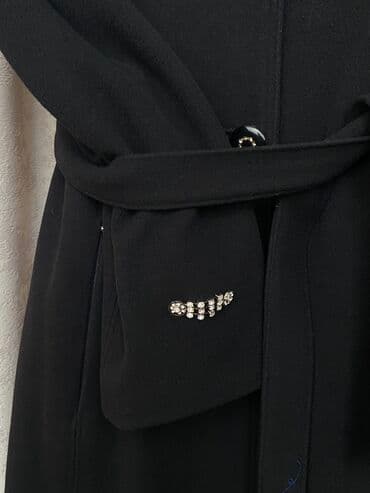 дордой женские куртки: Женское пальто, деми, кашемир, чёрное, пр-ва Италия, б/у, размер — 8