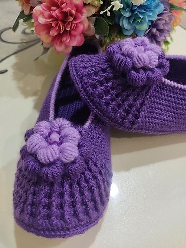 фиолетовая: Домашние тапочки, 38.5, Новый, цвет - Фиолетовый, Самовывоз — 2