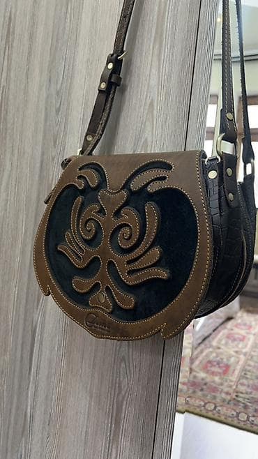 Аксессуарлар: Сумка Dastan Made in Kyrgyzstan из натуральной кожи с этническим — 1