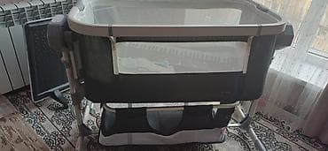 кроватки люльки для новорожденных: Детская приставная кроватка, Б/у, С колесиками — 3