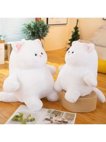 чебурашка из плюшевой пряжи: Мягкая игрушка котик 🐈‍⬛ 35см — 5