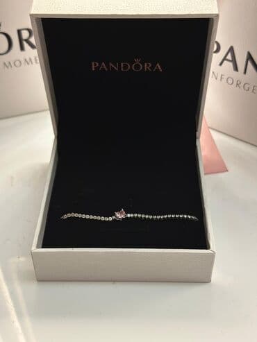 браслеты от пандоры: Браслет Pandora с центральным камнем в форме сердца - Тонкий — 3