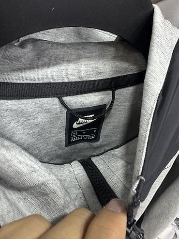 fleec: Мужская толстовка, XL, 2XL, Nike, Новый, цвет - Серый, Самовывоз — 2