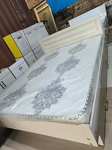 Двуспальная кровать, Новый, С матрасом, длина - 200 см at lalafo.kg Двуспальная кровать, Новый, С матрасом, длина - 200 см