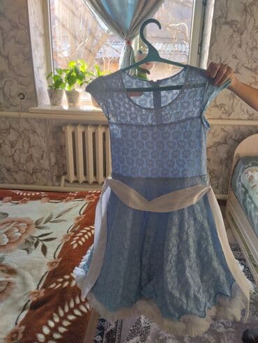 платья леопардовая: Детское платье, цвет - Голубой, Б/у — 2