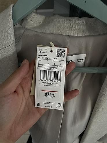 манго mango: Пиджак, Блейзер, Однобортная модель, L — 4