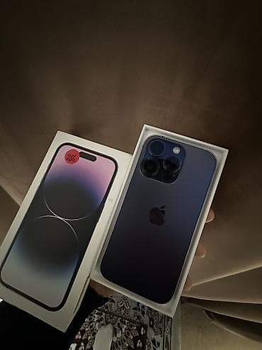 apple 9: IPhone 14 Pro, Б/у, 256 ГБ, Deep Purple, Коробка, 84 % — 1