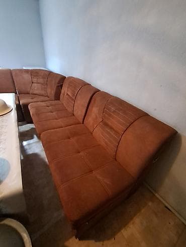 уголовой диван: Угловой диван-кутовой, обивка — велюр/микровелюр терракотового — 2