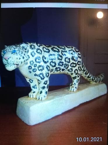 мас халат: Гипсовые декоративные фигуры животных - Тигр лежащий на подставке — 10