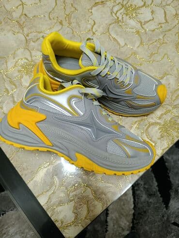 искры для обуви: Кроссовки серо-жёлтого цвета - Тип: повседневные/спортивные кроссовки — 3