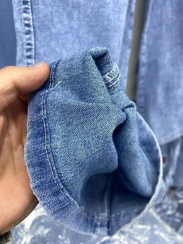 Подростковые джинсовые штаны-карго размер 28-32 - Посадка: высокая — 3