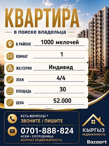1 комната, 29 м², Индивидуалка, 4 этаж, Евроремонт